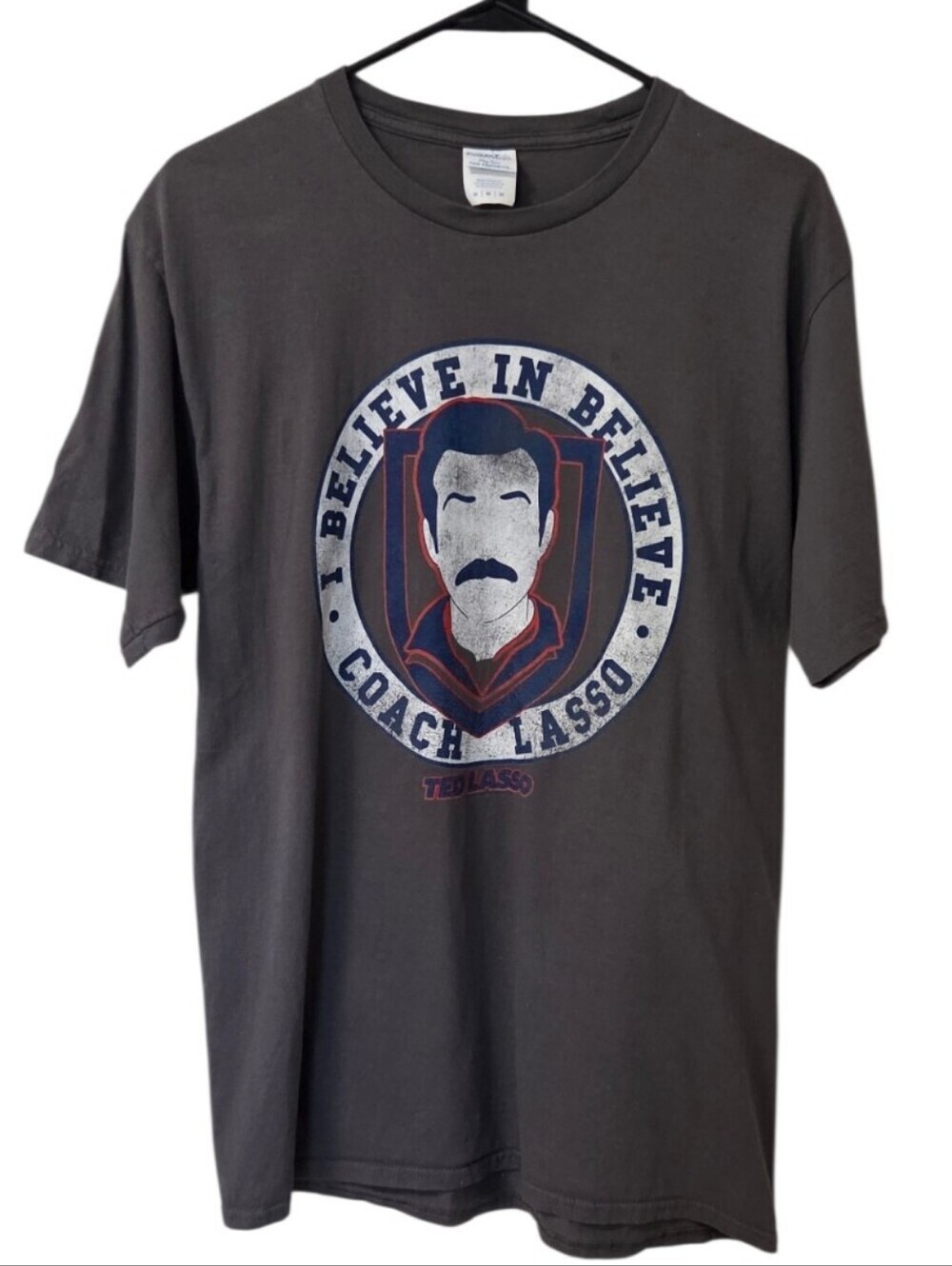 Ted Lasso Believe Graphic Tee Gray Mens Medium